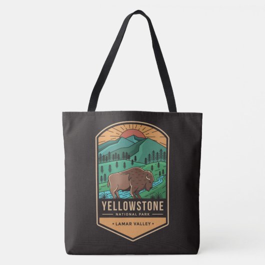 Yellowstone National Park Lamar Valley Tote Bag (Voorkant)