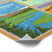 Yellowstone National Park Landmark Collage Poster (Hoek)