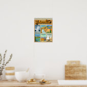 Yellowstone National Park Landmark Collage Poster (Keuken)