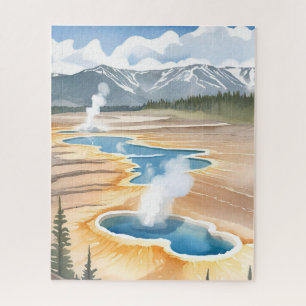 Yellowstone National Park Landschap Aquarel Legpuzzel