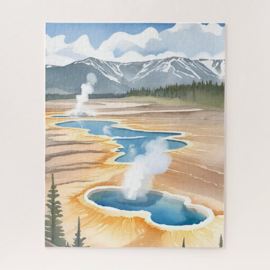 Yellowstone National Park | Landschap Aquarel Legpuzzel (Verticaal)