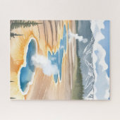 Yellowstone National Park | Landschap Aquarel Legpuzzel (Horizontaal)