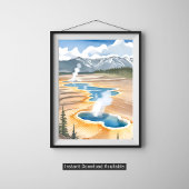 Yellowstone National Park | Landschap Aquarel Poster