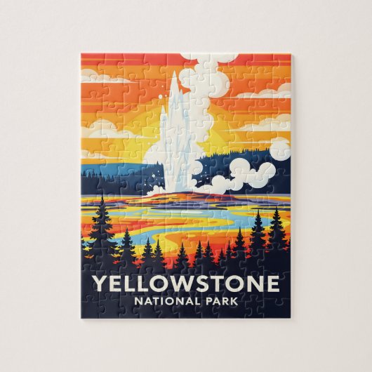 Yellowstone National Park – Levendige Geiser Legpuzzel (Verticaal)