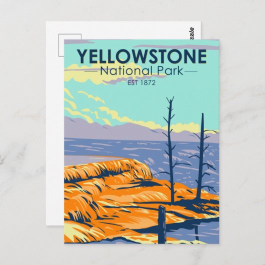 Yellowstone National Park Mammoth Hot Springs Briefkaart (Voorkant / Achterkant)
