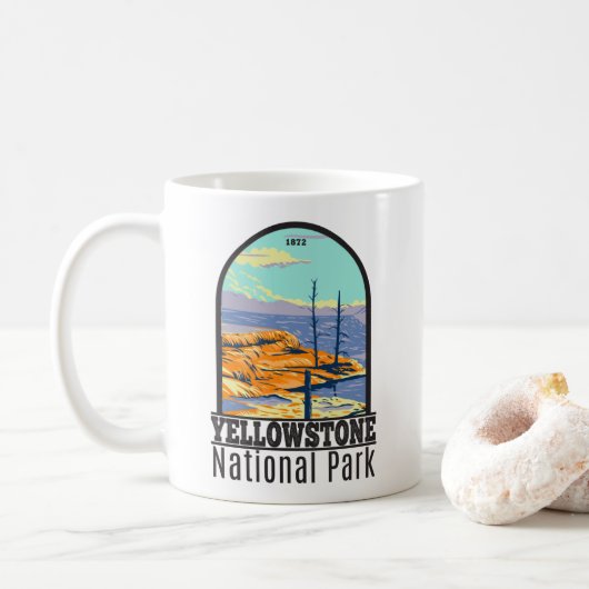 Yellowstone National Park Mammoth Hot Springs Koffiemok (Met donut)