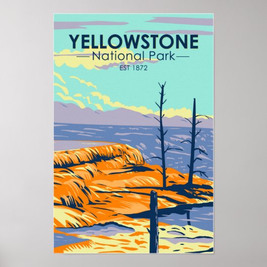 Yellowstone National Park Mammoth Hot Springs Poster (Voorkant)