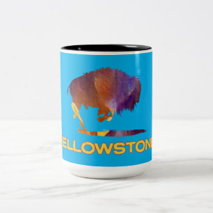 Yellowstone National Park met beer Tweekleurige Koffiemok