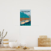 Yellowstone National Park Moddervulkaan Vintage Poster (Keuken)
