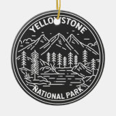 Yellowstone National Park  Monoline Keramisch Ornament (Voorkant)