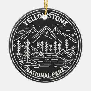 Yellowstone National Park  Monoline Keramisch Ornament