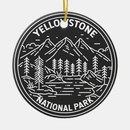 Yellowstone National Park Monoline Keramisch Ornament (Voorkant)
