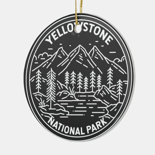 Yellowstone National Park Monoline Keramisch Ornament (Links)