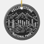Yellowstone National Park Monoline Keramisch Ornament (Achterkant)
