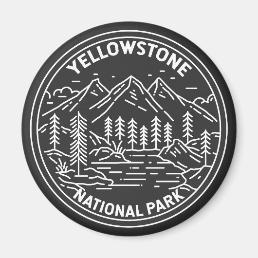 Yellowstone National Park  Monoline Magneet (Voorkant)