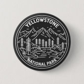 Yellowstone National Park  Monoline Ronde Button 5,7 Cm (Voorkant)