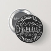 Yellowstone National Park  Monoline Ronde Button 5,7 Cm (Voorkant /achterkant)