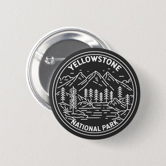 Yellowstone National Park  Monoline Ronde Button 5,7 Cm (Voorkant /achterkant)