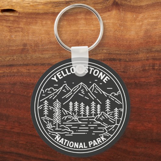 Yellowstone National Park  Monoline Sleutelhanger (Voorkant)