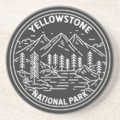 Yellowstone National Park  Monoline Zandsteen Onderzetter (Voorkant)