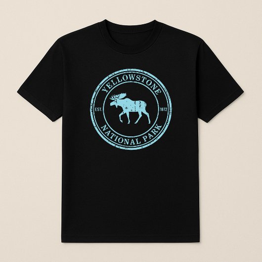 Yellowstone National Park Moose Badge T-shirt