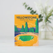 Yellowstone National Park Morning Glory Pool Retro Briefkaart (Staand voorkant)
