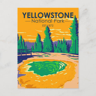 Yellowstone National Park Morning Glory Pool Retro Briefkaart