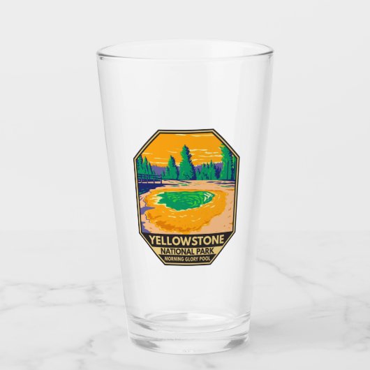 Yellowstone National Park Morning Glory Pool Retro Glas (Voorkant)