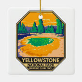 Yellowstone National Park Morning Glory Pool Retro Keramisch Ornament (Achterkant)