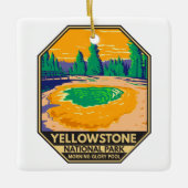 Yellowstone National Park Morning Glory Pool Retro Keramisch Ornament (Voorkant)