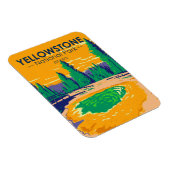 Yellowstone National Park Morning Glory Pool Retro Magneet (Rechterzijde)