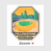 Yellowstone National Park Morning Glory Pool Retro Sticker (Vel)