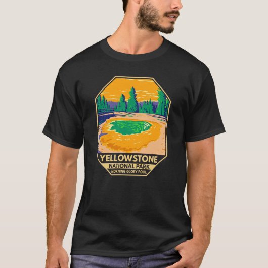 Yellowstone National Park Morning Glory Pool Retro T-shirt (Voorkant)