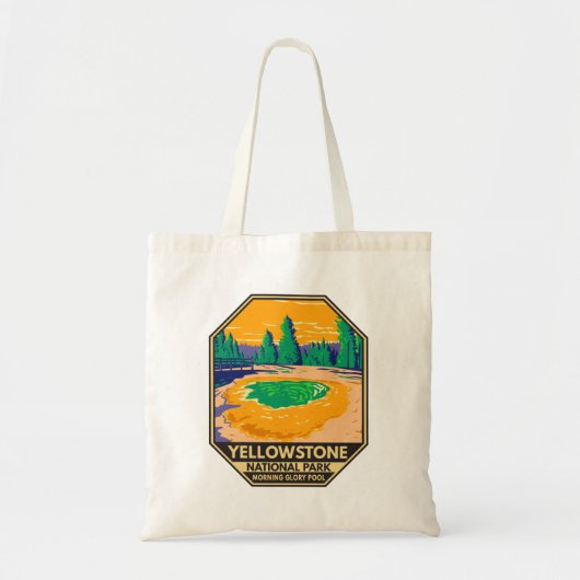 Yellowstone National Park Morning Glory Pool Retro Tote Bag (Voorkant)
