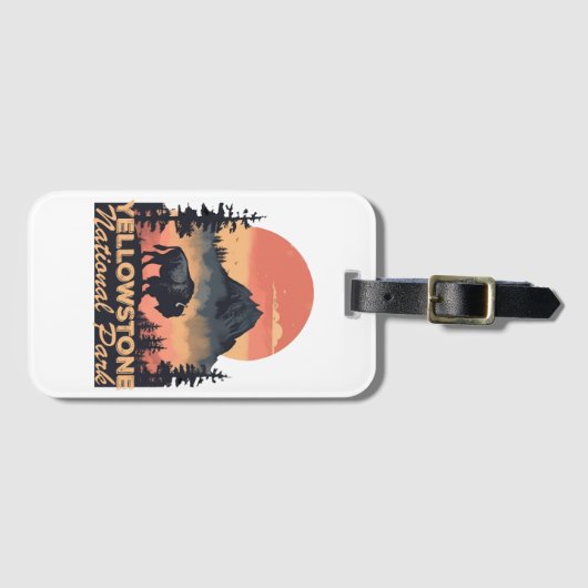 Yellowstone National Park Mountain Travel Bagagelabel (Voorkant (horizontaal))