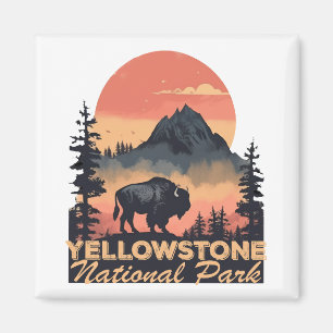 Yellowstone National Park Mountain Travel Magneet