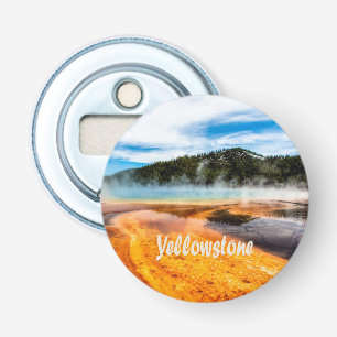 Yellowstone National Park Mountains Natuur Animals Button Flesopener