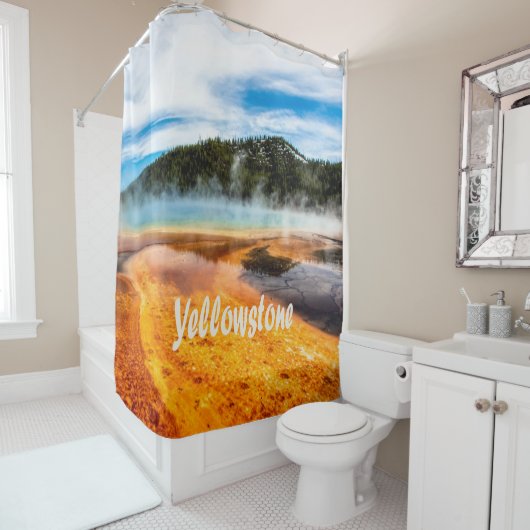 Yellowstone National Park Mountains Natuur Animals Douchegordijn (In situ)