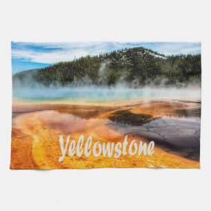 Yellowstone National Park Mountains Natuur Animals Theedoek