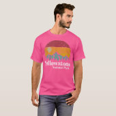 Yellowstone National Park Mountains Retro Hiking C T-shirt (Voorkant volledig)