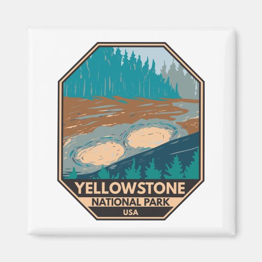 Yellowstone National Park Mud Volcano Magneet (Voorkant)