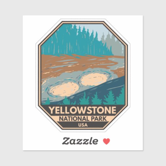 Yellowstone National Park Mud Volcano  Sticker (Vel)