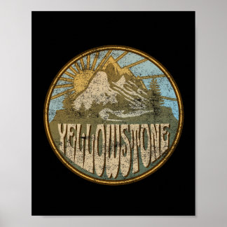 Yellowstone National Park Natuur Mountains Hiking Poster