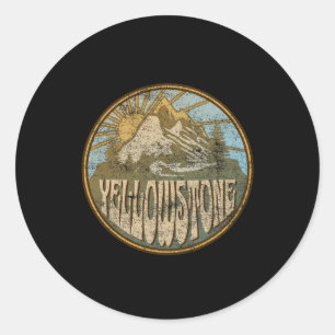 Yellowstone National Park Natuur Mountains Hiking Ronde Sticker