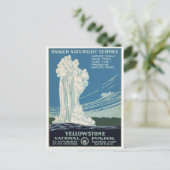 Yellowstone National Park Old Faithful 1938 Briefkaart (Staand voorkant)