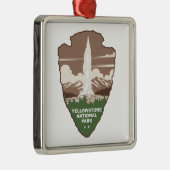 Yellowstone National Park Old Faithful Arrowhead Metalen Ornament (Rechts)