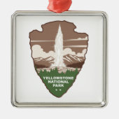Yellowstone National Park Old Faithful Arrowhead Metalen Ornament (Voorkant)