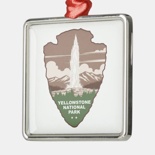 Yellowstone National Park Old Faithful Arrowhead Metalen Ornament (Links)