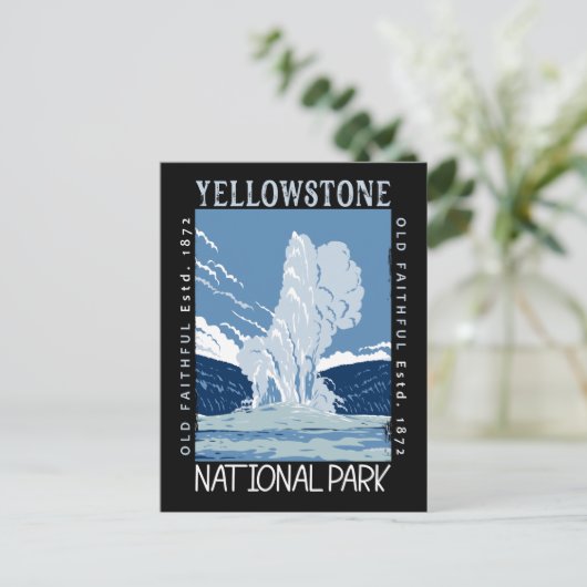Yellowstone National Park Old Faithful Distful Briefkaart (Staand voorkant)