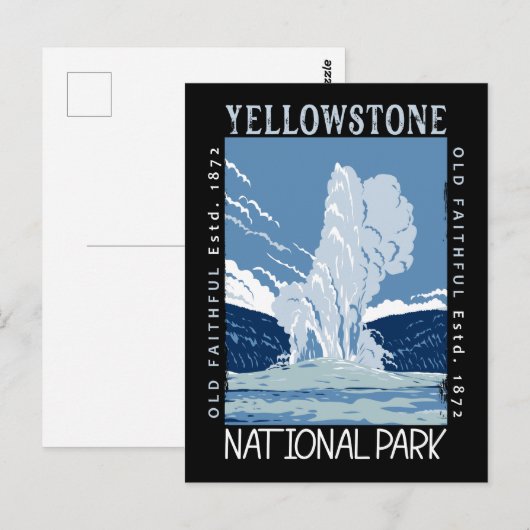 Yellowstone National Park Old Faithful Distful Briefkaart (Voorkant / Achterkant)